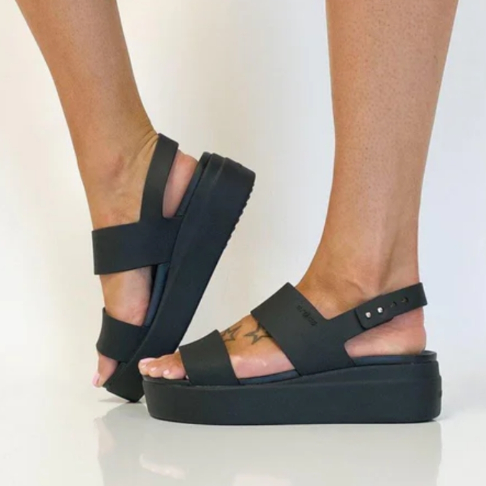 CROCS Black Platform Sandals